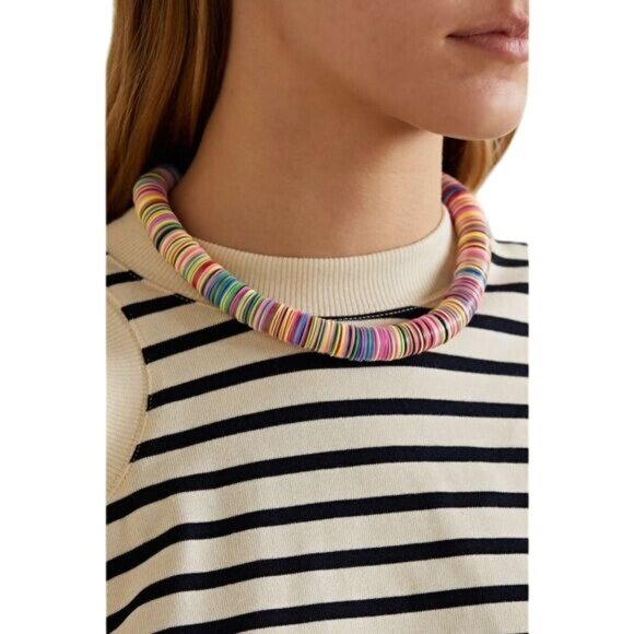 ELIOU Poma Gold-Plated, African Vinyl Bead Necklace - Picture 2 of 8